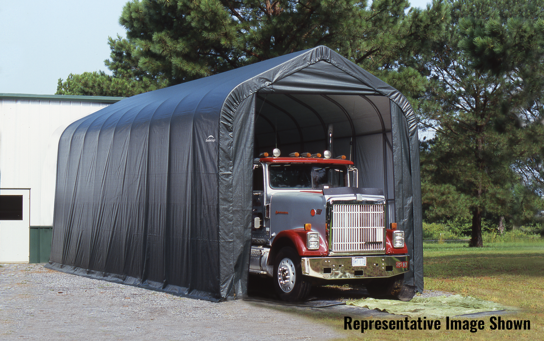 ShelterCoat 16' x 40' Garage Peak Gray STD - 95843 - ShelterLogic - Backyard Caravan LLC