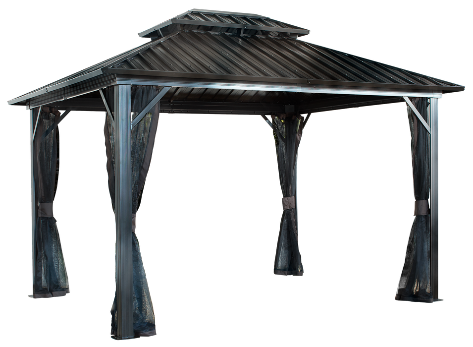 Genova II Double Roof Gazebo 12' x 16' - (500-9165074) - Sojag - Backyard Caravan LLC