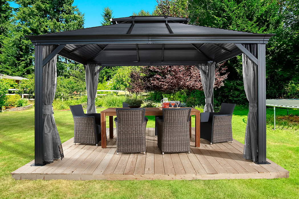 Mykonos II Double Roof Gazebo 10' x 12' - (500-9165203) - Sojag - Backyard Caravan LLC