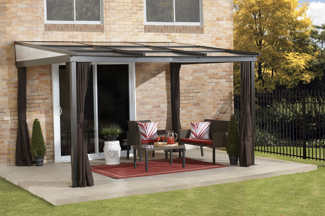 Budapest Wall-Mounted Gazebo 10' x 12' - (500-9165234) - Sojag - Backyard Caravan LLC