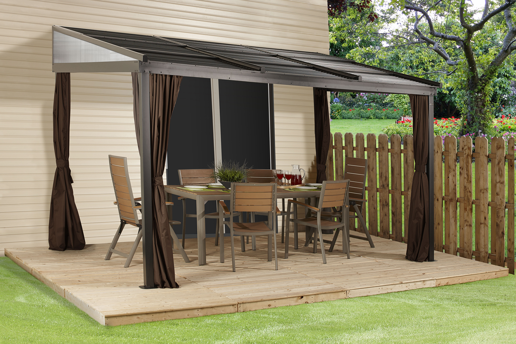 Francfort Wall-Mounted Gazebo 10' x 12' - (500-9165241) - Sojag - Backyard Caravan LLC