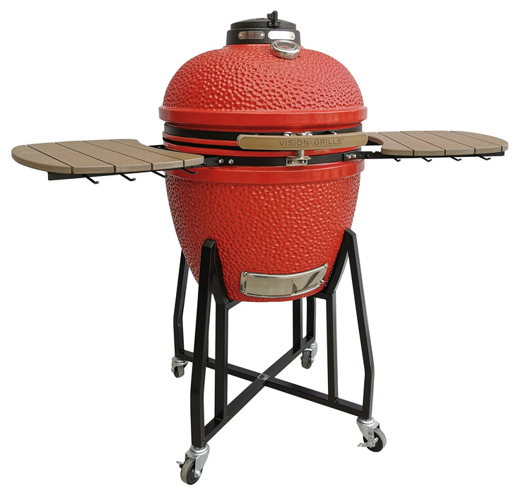 Vision B-R2C2AX-S 52 Inch Deluxe Kamado Grill, Red - B-R2C2AX-S - Vision Grills
