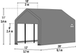 ShelterTube 12 x 20 ft. Garage Gray STD - 62805 - ShelterLogic - Backyard Caravan LLC