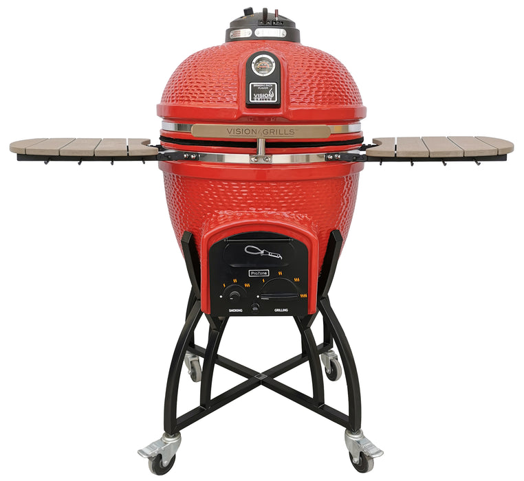 Vision C-RC1F1 52 Inch Deluxe Kamado Grill, Red - C-RC1F1 - Vision Grills