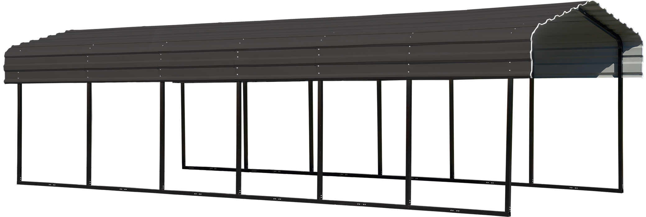 Steel Carport 10 x 29 x 7 ft. Galvanized Black or Charcoal - CPHC102907 - Arrow Storage Products - Backyard Caravan LLC