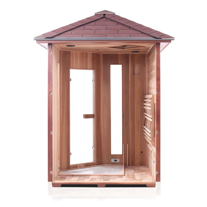 Enlighten Rustic 4C Person Outdoor/Indoor Infrared Sauna - 17379 - Enlighten Sauna
