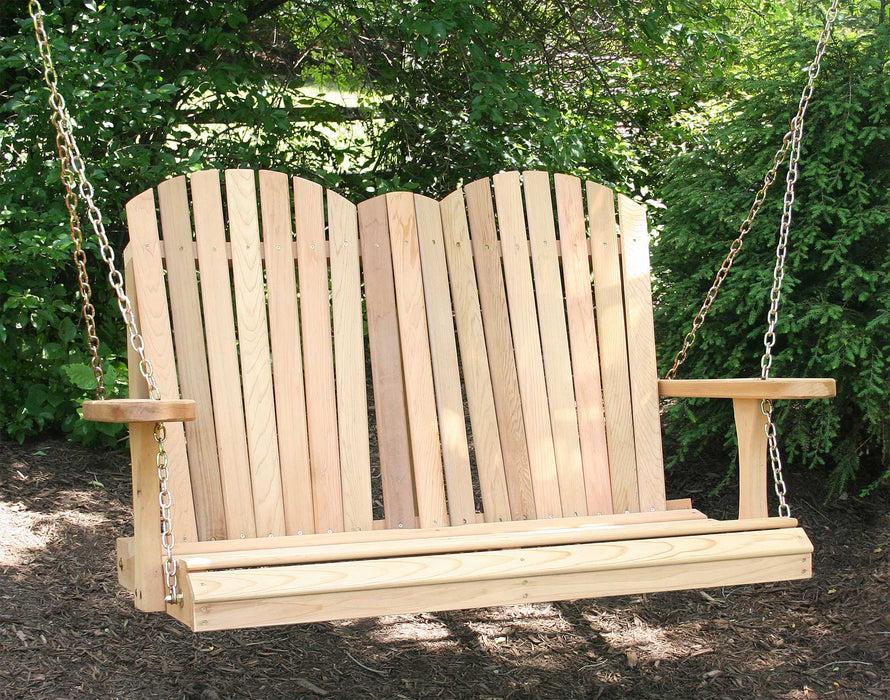 Cedar Adirondack Chair Style Porch Swing - Creekvine Designs - Backyard Caravan LLC