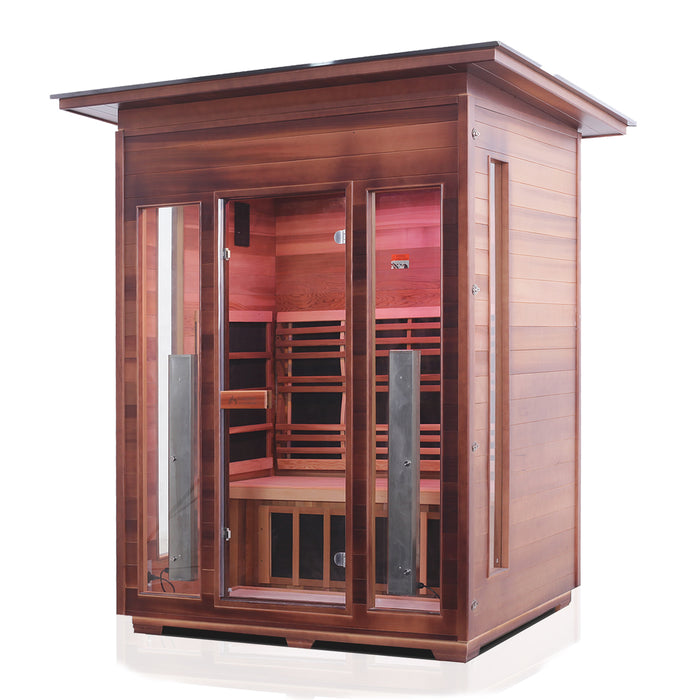 Enlighten Rustic 3 Person Outdoor/Indoor Infrared Sauna - 17377 - Enlighten Sauna