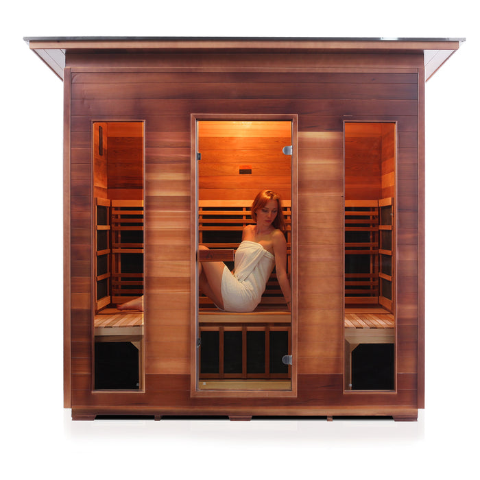 Enlighten Rustic 5 Person Outdoor/Indoor Infrared Sauna - 19378 - Enlighten Sauna