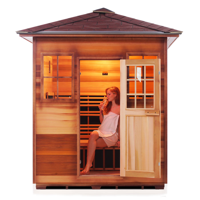 Enlighten Sierra 4 Person Outdoor/Indoor Infrared Sauna - 16378 - Enlighten Sauna