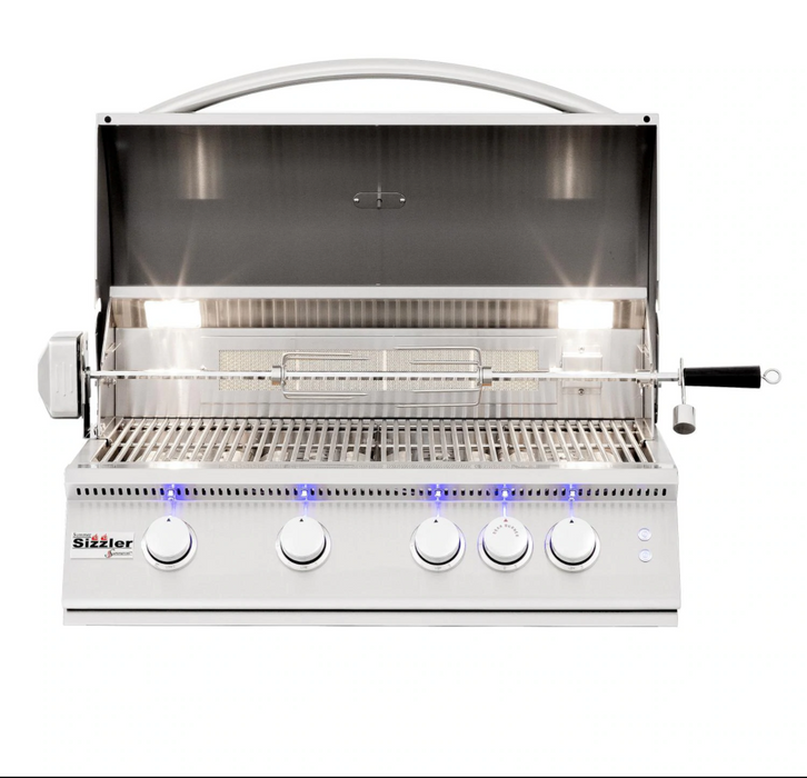 Summerset Sizzler Pro 32-Inch 4-Burner Built-In Natural Gas Grill With Rear Infrared Burner - SIZPRO32-NG - Summerset Grills