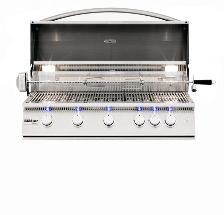Summerset Sizzler Pro 40-Inch 5-Burner Built-In Natural Gas Grill With Rear Infrared Burner - SIZPRO40-NG - Summerset Grills