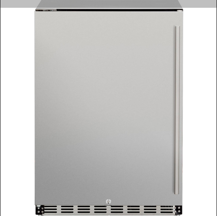 Summerset 24-Inch 5.3 Cu. Ft. Deluxe Left Hinge Outdoor Rated Compact Refrigerator - SSRFR-24DR- Summerset Grills