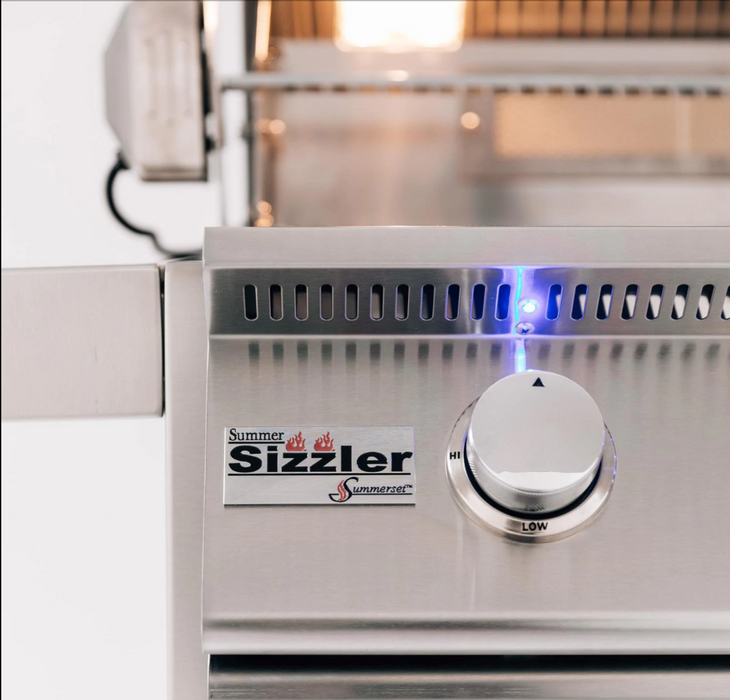 Summerset Sizzler Pro 40-Inch 5-Burner Natural Gas Grill With Rear Infrared Burner w/ Cart - SIZPRO40-NG + CART-SIZ40-DC- Summerset Grills