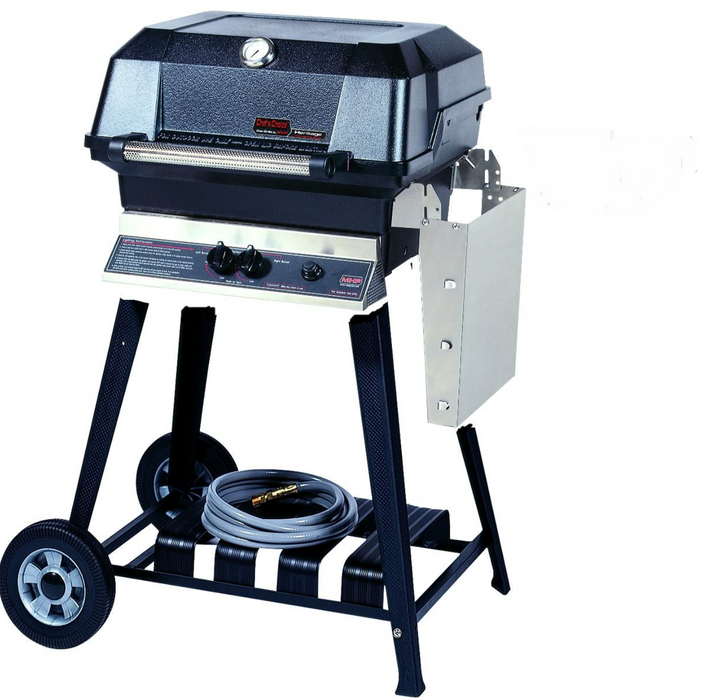 MHP JNR4DD Natural Gas Grill With Stainless Steel Shelves And SearMagic Grids On Aluminum Cart - JNR4DD-NS + JCN4 - MHP Grills