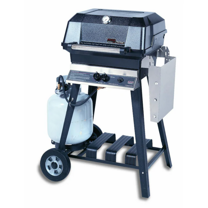 MHP JNR4DD Propane Gas Grill With Stainless Steel Shelves And SearMagic Grids On Aluminum Cart - JNR4DD-PS + JCP4 - MHP Grills