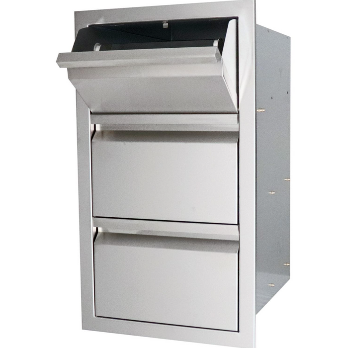 RCS Valiant Series 17-Inch Stainless Steel Double Access Drawer & Paper Towel Dispenser - VTHC1 - RCS Grills