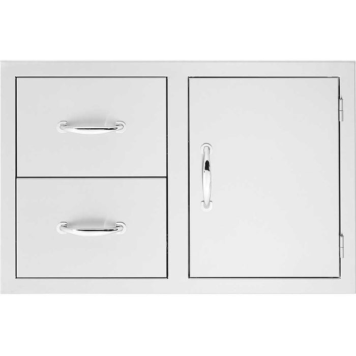 Summerset 30-Inch Stainless Steel Right-Hinged Access Door & Double Drawer Combo - SSDC2-30 - Summerset Grills