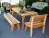58" Cedar Gathering Dining Set Table with (4) Benches - Creekvine Designs - Backyard Caravan LLC