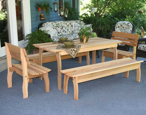 94" Cedar Gathering Dining Set Table with (4) Benches - Creekvine Designs - Backyard Caravan LLC