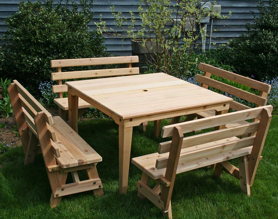 Cedar Union Dining Set (Table and 4 Chairs) - Creekvine Designs - Backyard Caravan LLC