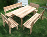 70" Cedar Chickadee Dining Set Table with (4) Benches - Creekvine Designs - Backyard Caravan LLC