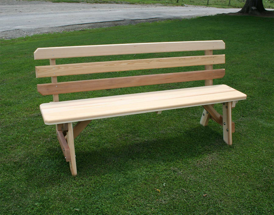 5' Cedar Backyard Bash Cross-Legged Picnic Table with (2) 5' Backed Benches - Creekvine Designs - Backyard Caravan LLC