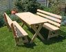 5' Cedar Backyard Bash Cross-Legged Picnic Table with (2) 5' Backed Benches - Creekvine Designs - Backyard Caravan LLC
